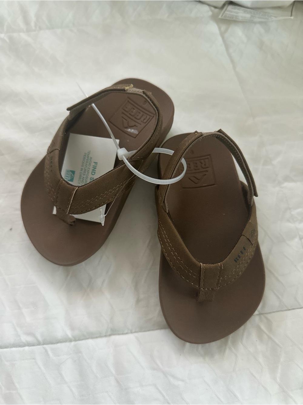 Reef Kids Brown Velcro Backthong Sandals